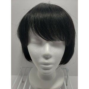 Short Straight Bob Human Hair Wigs Full Wig &Bangs Brazilian Wigs Black 8inch